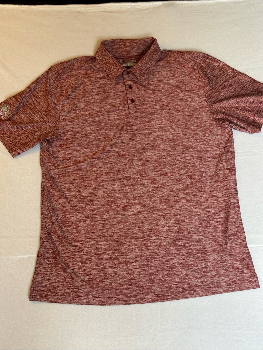Under Armour HeatGear Golf Polo Men’s Large Loose Fit Heather Red Shirt